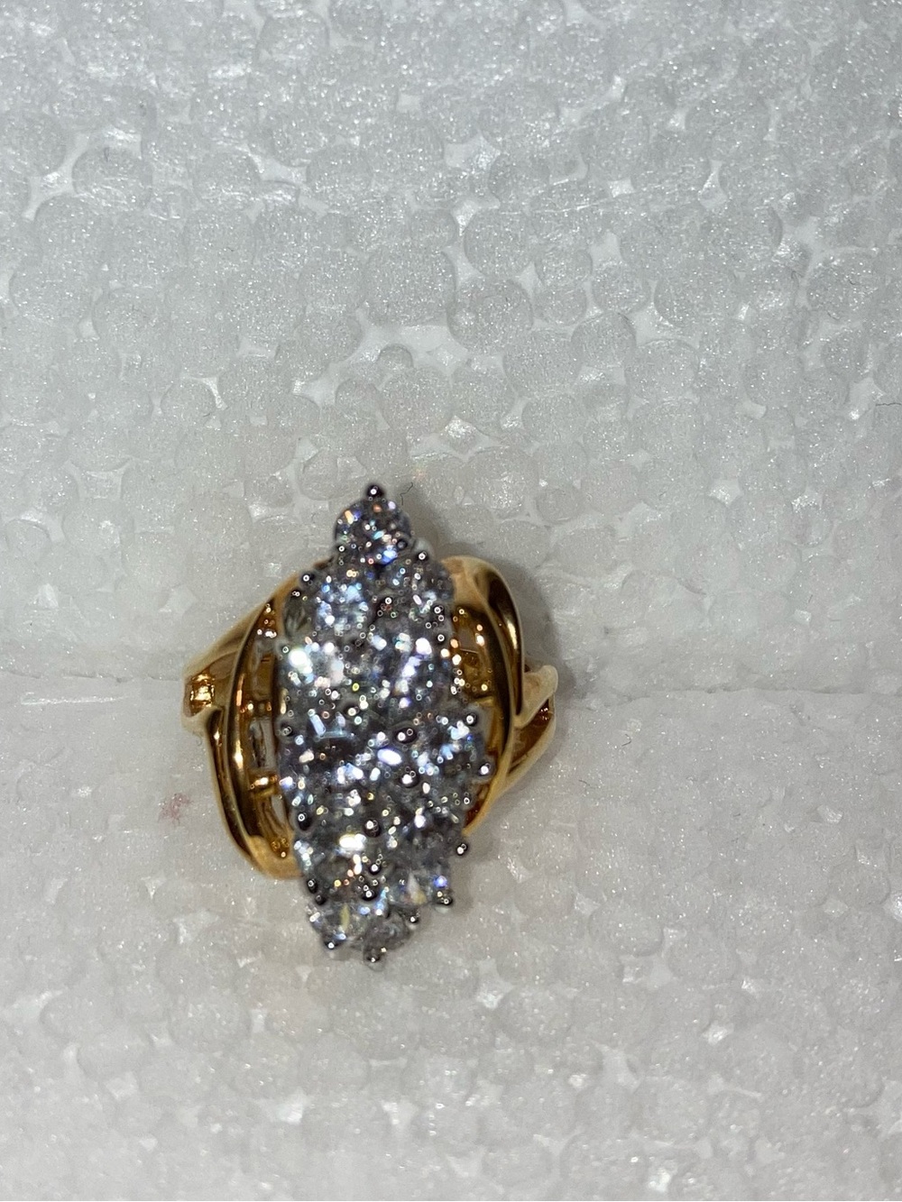 Gold Cluster CZ Cocktail Ring - Women Jewelry